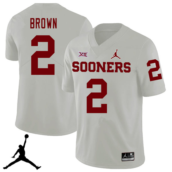 Jordan Brand Men #2 Tre Brown Oklahoma Sooners 2018 College Football Jerseys Sale-White